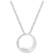 Collier mono-motif en Argent avec oxyde de zirconium blanc