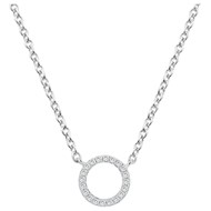 Collier mono-motif en Argent avec oxyde de zirconium blanc