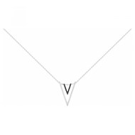 Collier mono-motif en Argent avec oxyde de zirconium noir