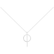 Collier Y en Argent avec oxyde de zirconium blanc