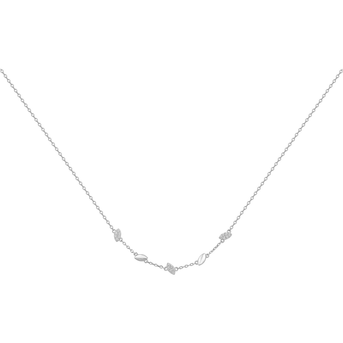 Collier multi-motifs en Argent avec oxyde de zirconium blanc