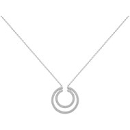 Collier mono-motif en Argent avec oxyde de zirconium blanc