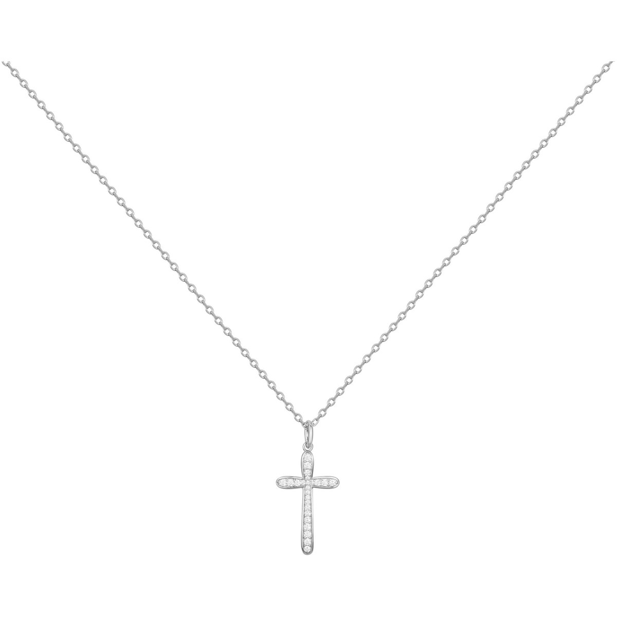 Collier mono-motif en Argent avec oxyde de zirconium blanc