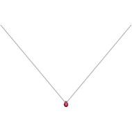 Collier mono-motif en Argent avec oxyde de zirconium rouge rubis