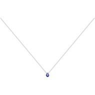 Collier mono-motif en Argent avec oxyde de zirconium bleu saphir