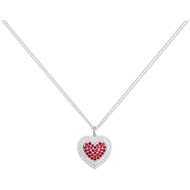 Collier mono-motif en Argent avec oxyde de zirconium rouge rubis