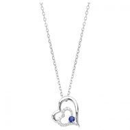 Collier mono-motif en Argent avec oxyde de zirconium bleu saphir