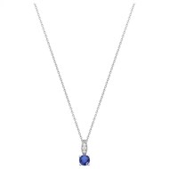 Collier mono-motif en Argent avec oxyde de zirconium bleu saphir