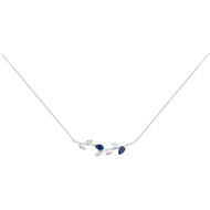 Collier mono-motif en Argent avec oxyde de zirconium bleu saphir