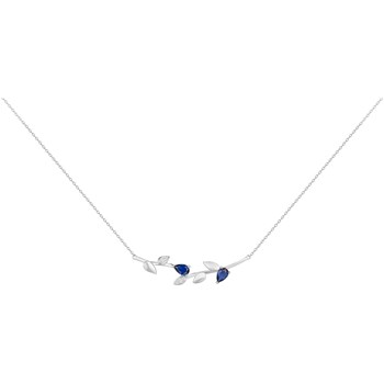 Single-pattern necklace in silver with sapphire-blue zirconium oxide