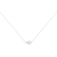 Collier mono-motif en Argent avec oxyde de zirconium blanc