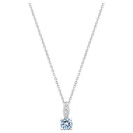 Collier mono-motif en Argent avec oxyde de zirconium bleu topaze