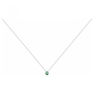 Collier mono-motif en Argent avec oxyde de zirconium vert emeraude