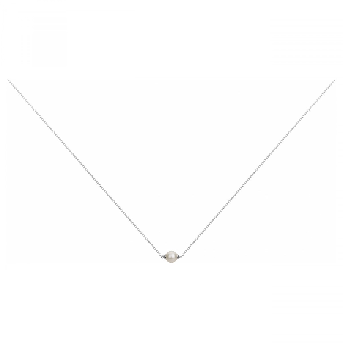 Collier mono-motif en Argent avec perle d'eau douce blanc