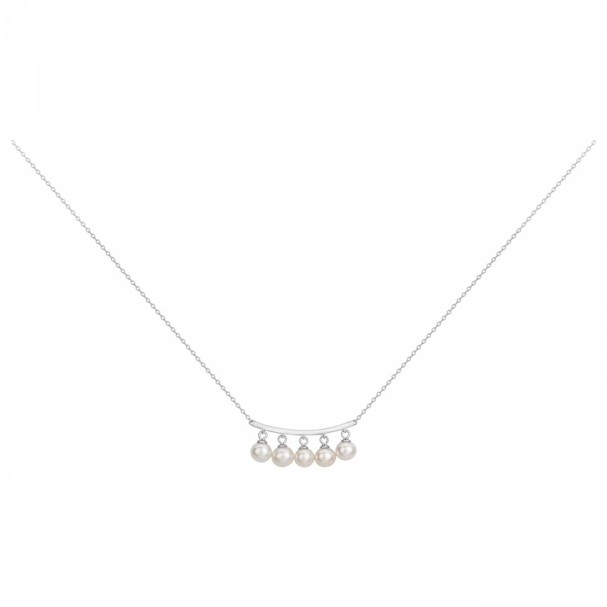 Collier mono-motif en Argent avec perle blanc