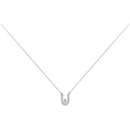 Collier mono-motif en Argent avec oxyde de zirconium blanc