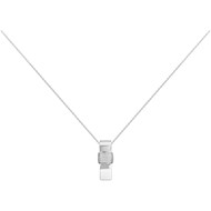 Collier mono-motif en Argent avec oxyde de zirconium blanc