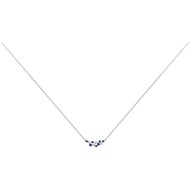 Collier mono-motif en Argent avec oxyde de zirconium bleu saphir