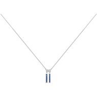 Collier mono-motif en Argent avec oxyde de zirconium bleu saphir