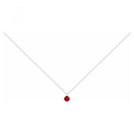 Collier mono-motif en Argent avec oxyde de zirconium rouge rubis