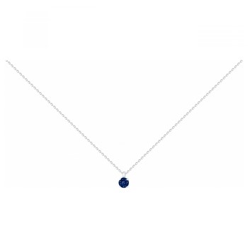 Single-pattern necklace in silver with sapphire-blue zirconium oxide