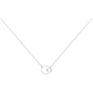 Collier mono-motif en Argent avec oxyde de zirconium blanc