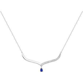 Ketting in één patroon van zilver met saffierblauw zirkoniumoxide