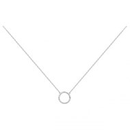 Collier mono-motif en Argent avec oxyde de zirconium blanc