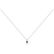 Collier mono-motif en Argent avec oxyde de zirconium bleu saphir