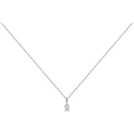 Collier mono-motif en Argent avec oxyde de zirconium blanc