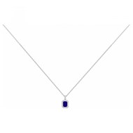 Collier mono-motif en Argent avec spinelle bleu saphir