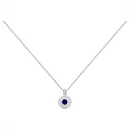 Collier mono-motif en Argent avec oxyde de zirconium bleu saphir