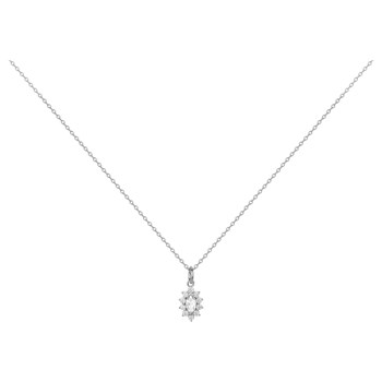 Ketting met één patroon van zilver en witte zirkoonoxide