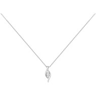 Collier mono-motif en Argent avec oxyde de zirconium blanc