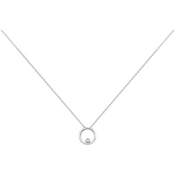 Ketting met één patroon van zilver en witte zirkoonoxide