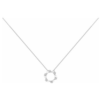 Ketting met één patroon van zilver en witte zirkoonoxide