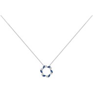 Collier mono-motif en Argent avec oxyde de zirconium bleu saphir