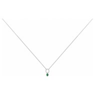 Collier mono-motif en Argent avec oxyde de zirconium vert emeraude