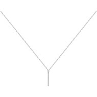 Collier mono-motif en Argent avec oxyde de zirconium blanc