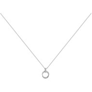 Collier mono-motif en Argent avec oxyde de zirconium blanc