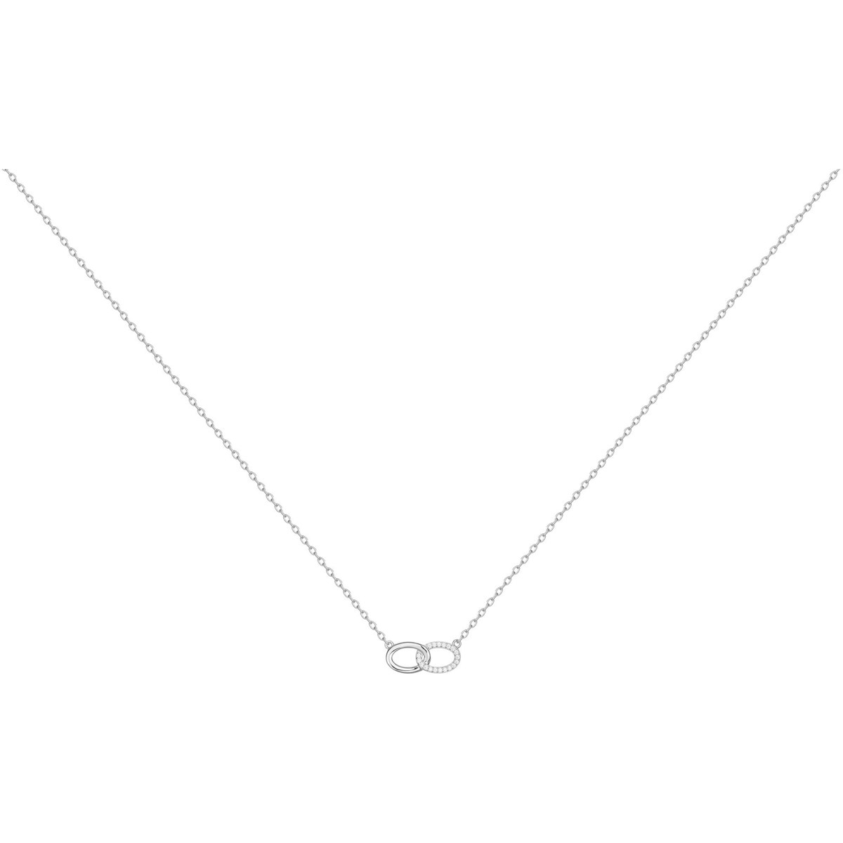 Collier mono-motif en Argent avec oxyde de zirconium blanc