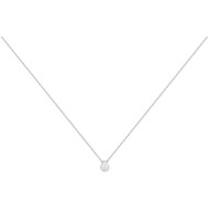 Collier mono-motif en Argent avec oxyde de zirconium blanc