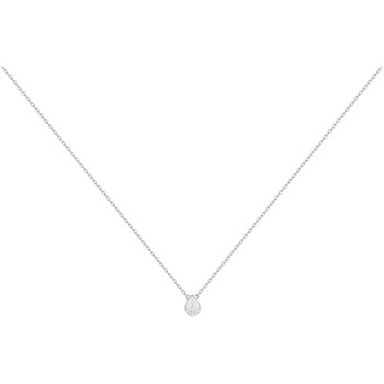 Ketting met één patroon van zilver en witte zirkoonoxide