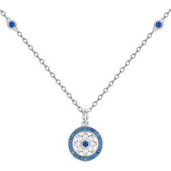 Ketting in één patroon van zilver met saffierblauw zirkoniumoxide
