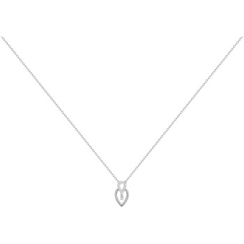 Ketting met één patroon van zilver en witte zirkoonoxide