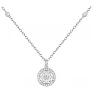 Collier mono-motif en Argent avec oxyde de zirconium blanc