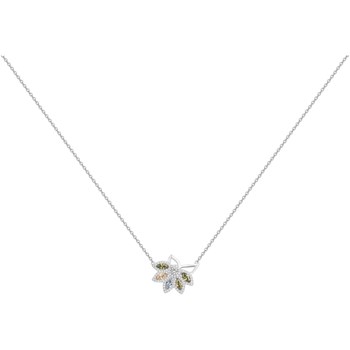 Enkelvoudige ketting in zilver met veelkleurig zirkoonoxide