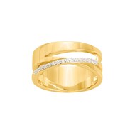 Bague en Plaqué Or avec oxyde de zirconium blanc