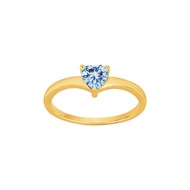 Bague en Plaqué Or avec oxyde de zirconium bleu topaze