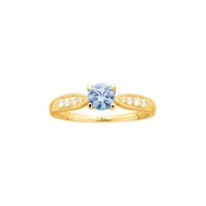 Bague en Plaqué Or avec oxyde de zirconium bleu topaze